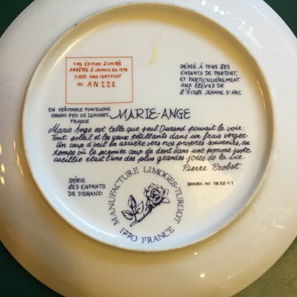 Set Of 4 Paul Durand Limoges Collectible Plates With Childrens Illustrations - Picture 5 of 8